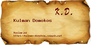 Kulman Domokos névjegykártya